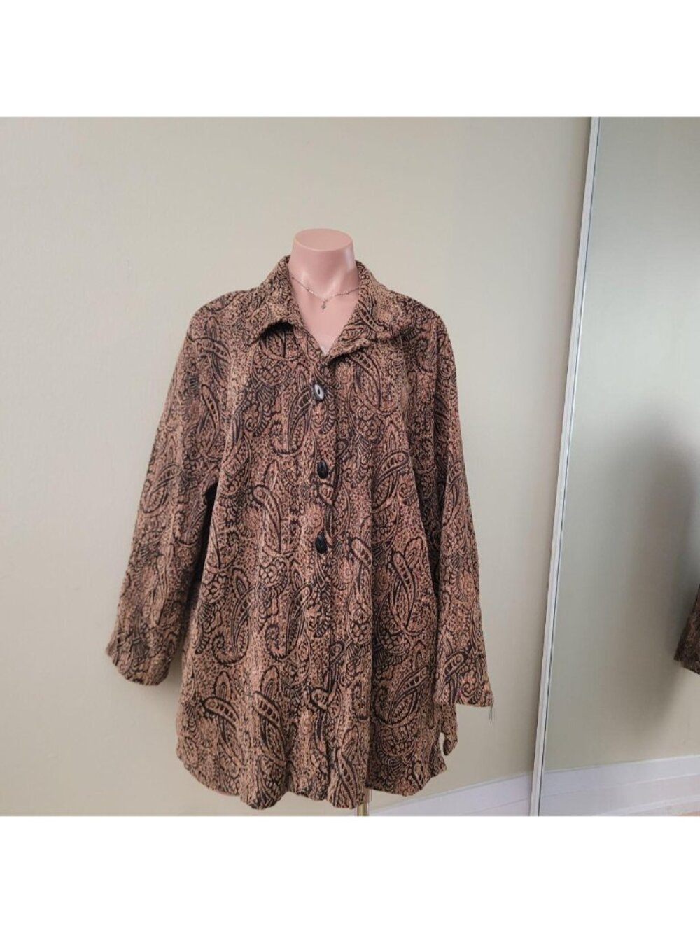 Penningtons Chocolate Brown Velvet Flocked Pattern Cardigan (24)